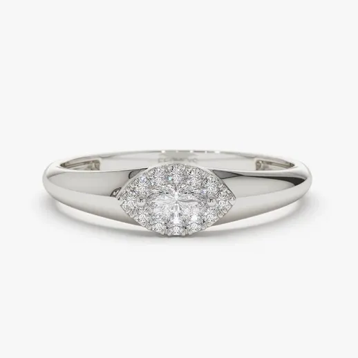 0.14CTW Halo Set Lab Grown Diamond Engagement Ring