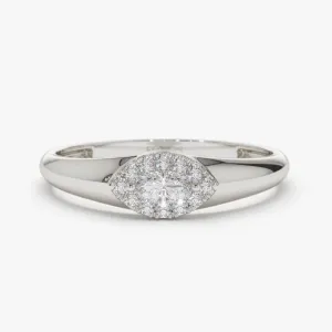 0.14CTW Halo Set Lab Grown Diamond Engagement Ring