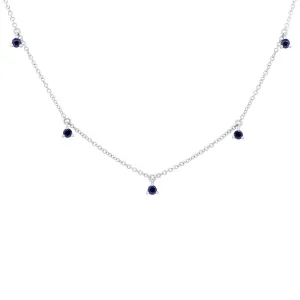 0.35CT 14K W/G BLUE SAPPHIRE NECKLACE