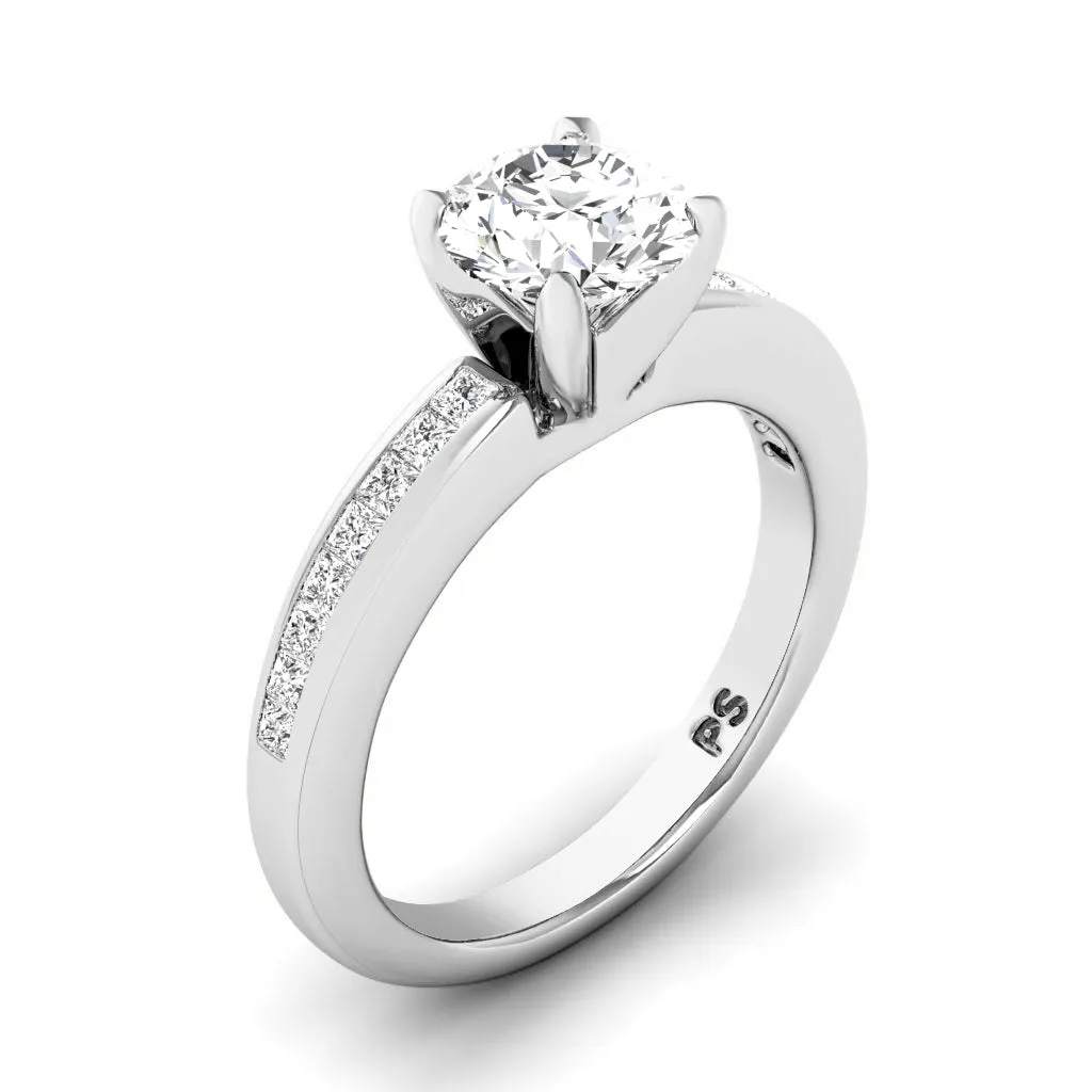 0.67-1.82 CT Princess & Round Cut Diamonds - Engagement Ring