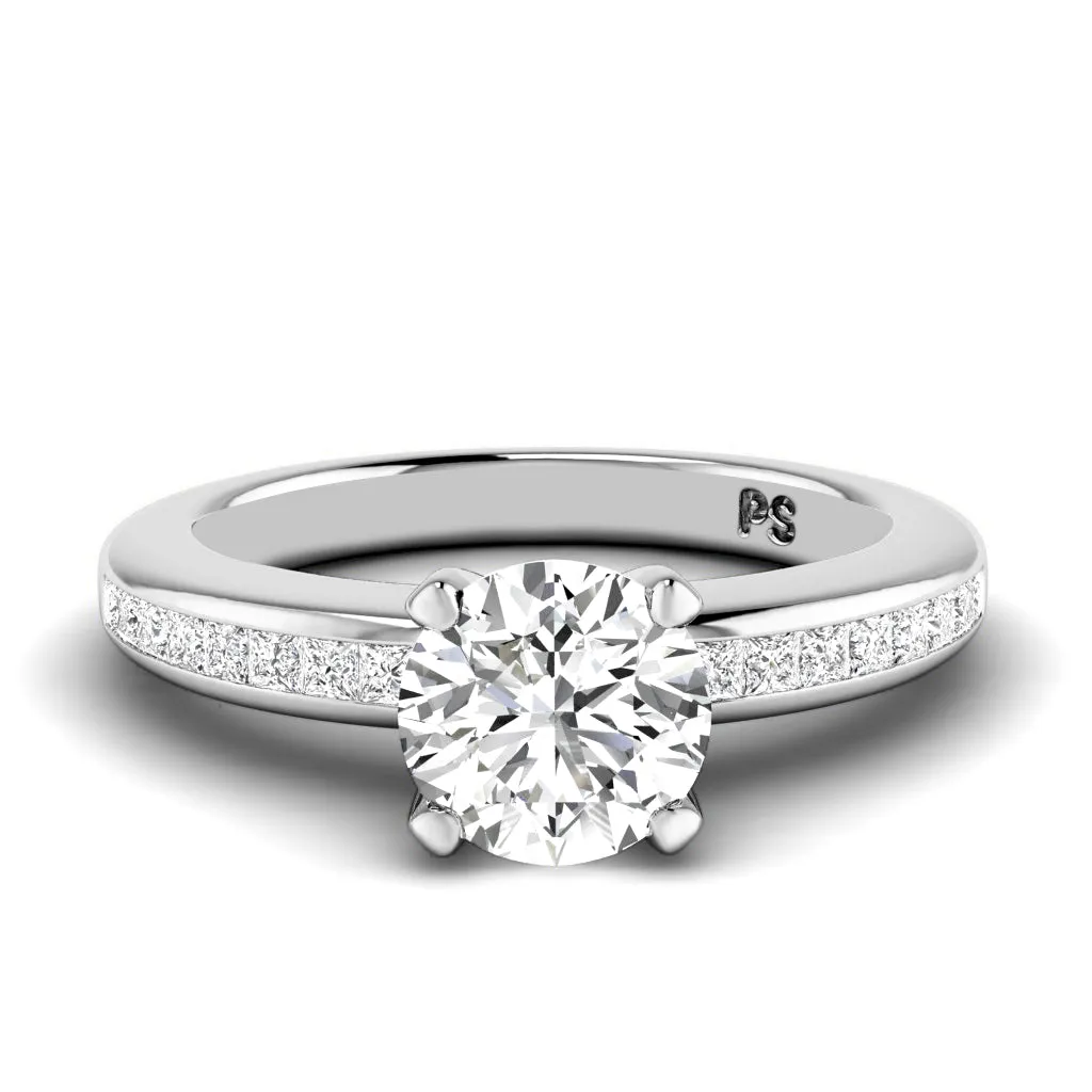 0.67-1.82 CT Princess & Round Cut Diamonds - Engagement Ring