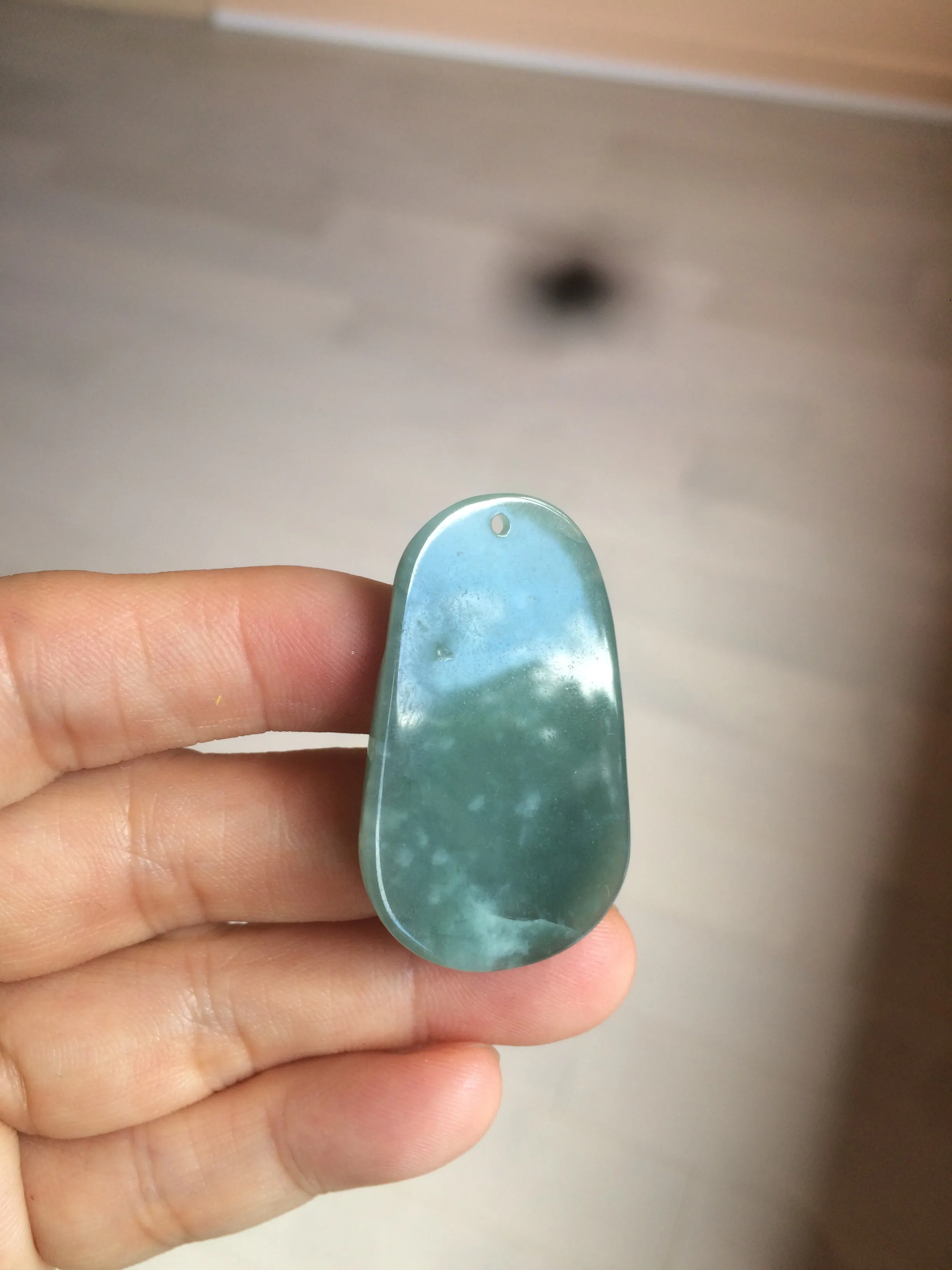 100% natural green/blue/gray/yellow Guatemala jadeite jade landscape(山水) pendant AQ74