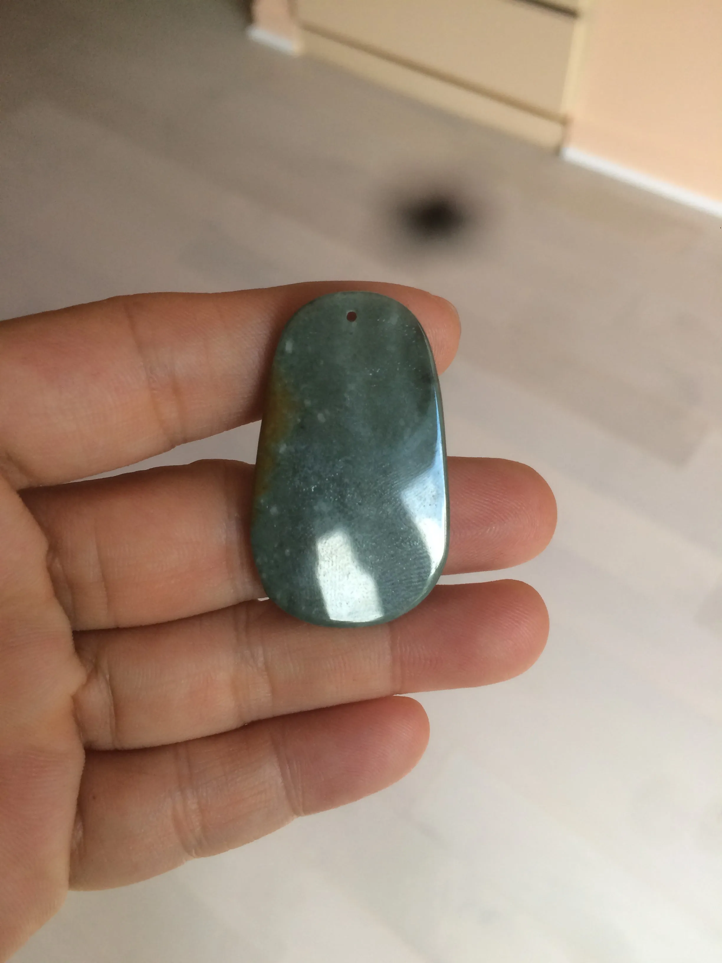 100% natural green/blue/gray/yellow Guatemala jadeite jade landscape(山水) pendant AQ74