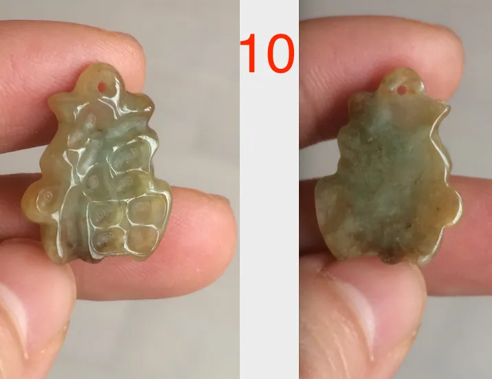 100% Natural light sugar yellow/green jadeite Jade blessed fortune pendant BG6