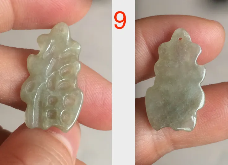 100% Natural light sugar yellow/green jadeite Jade blessed fortune pendant BG6