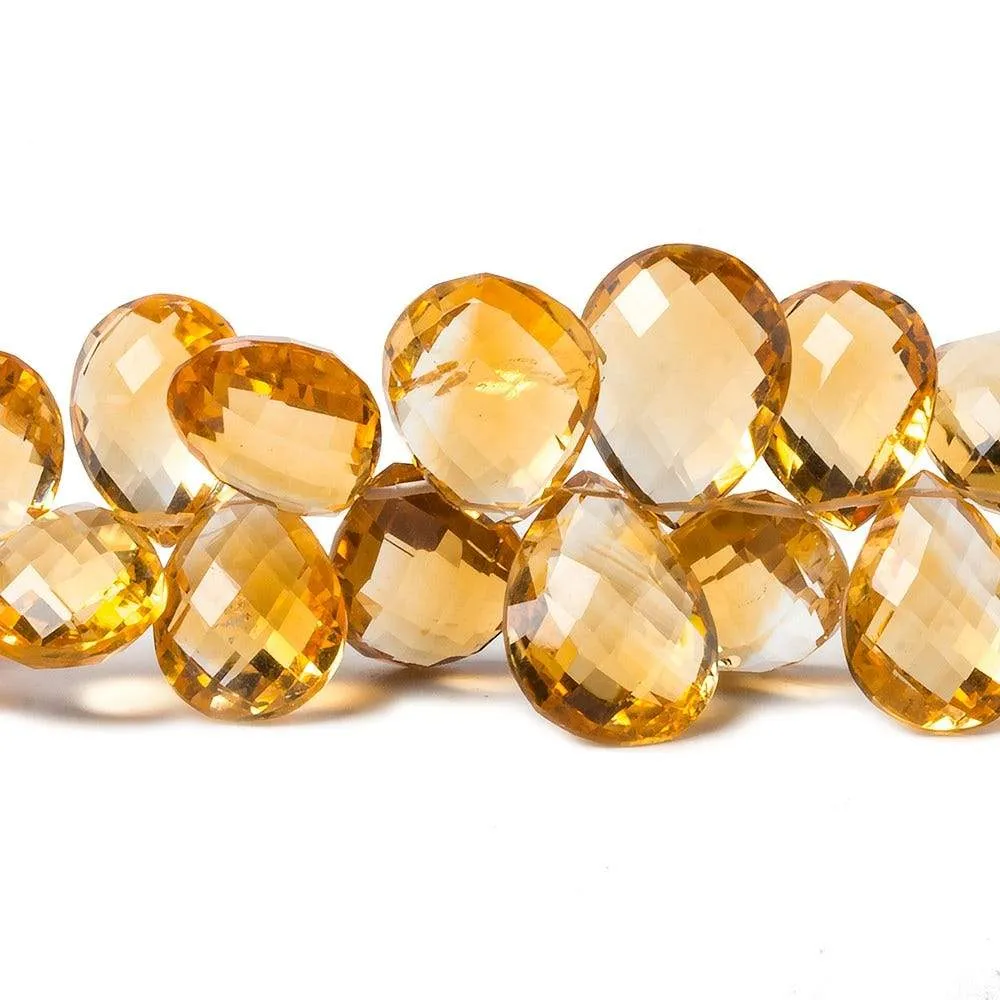 10.5x8.5-14x11mm Citrine Faceted Pear Beads 8.5 inch 48 pieces AAA