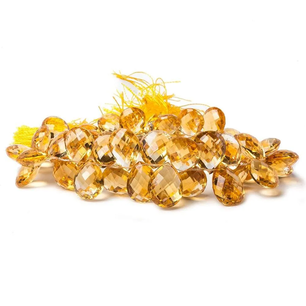 10.5x8.5-14x11mm Citrine Faceted Pear Beads 8.5 inch 48 pieces AAA