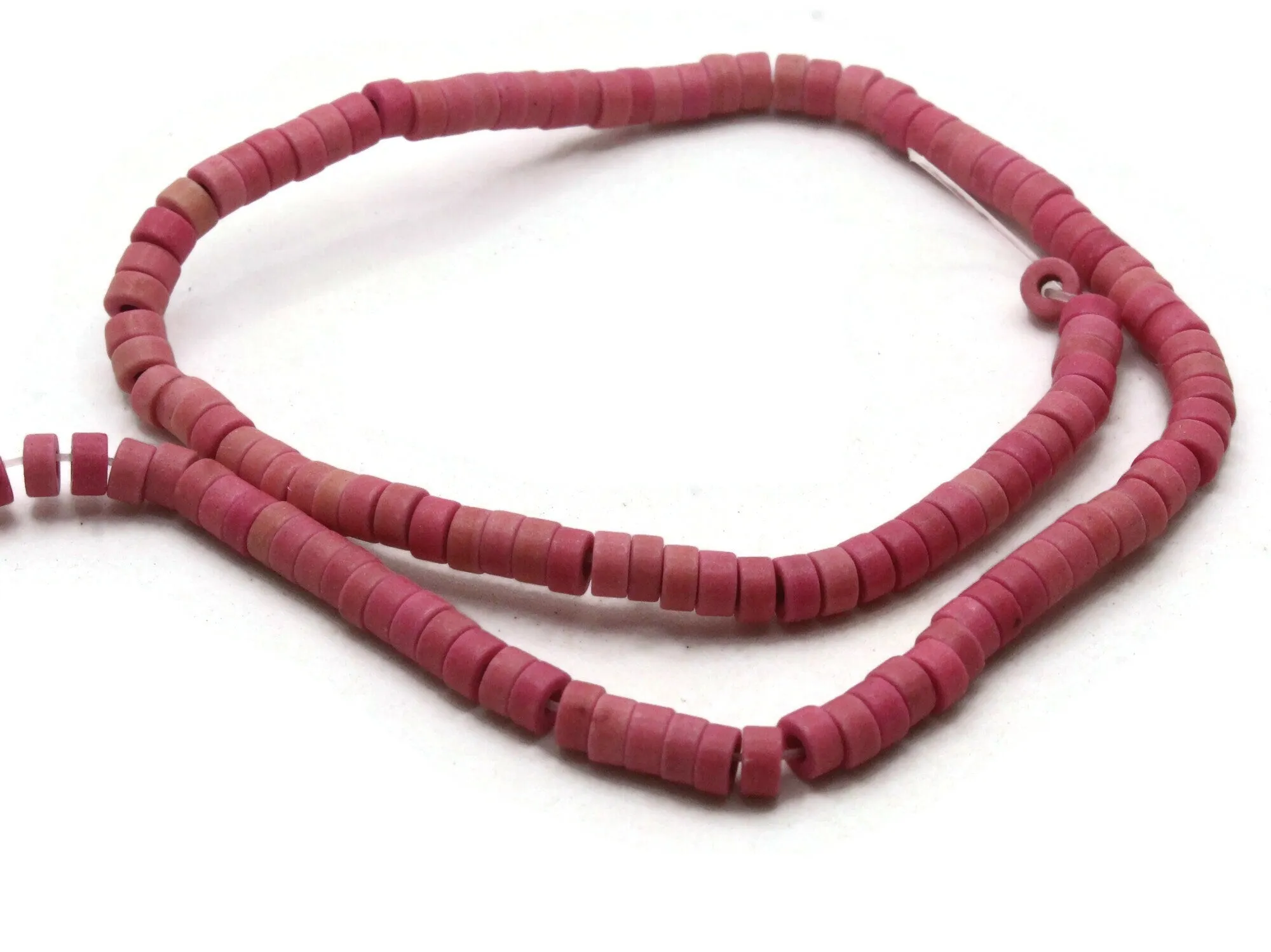 135 4mm Pink Tube Dyed Synthetic Turquoise Stone Beads