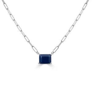 14k Gold & Sapphire Link Necklace - 3.40ct