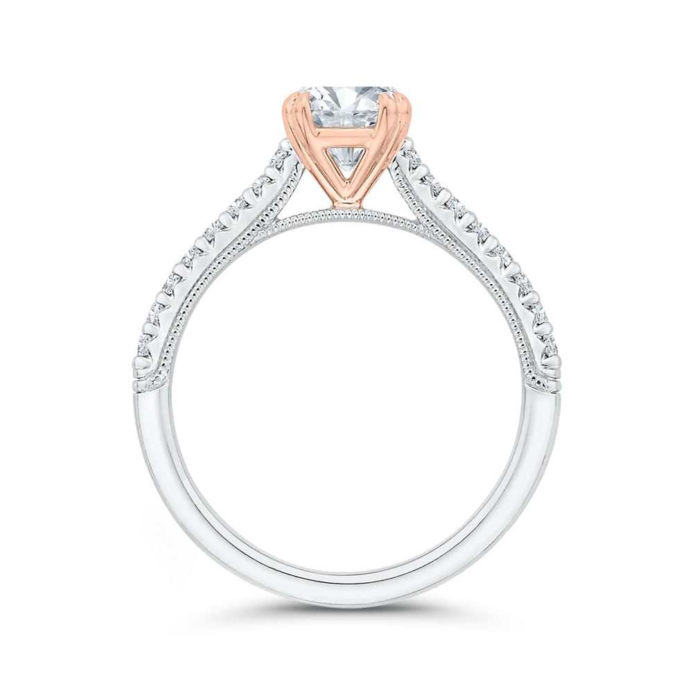 14K Two-Tone Gold Diamond Engagement Ring (Semi-Mount)