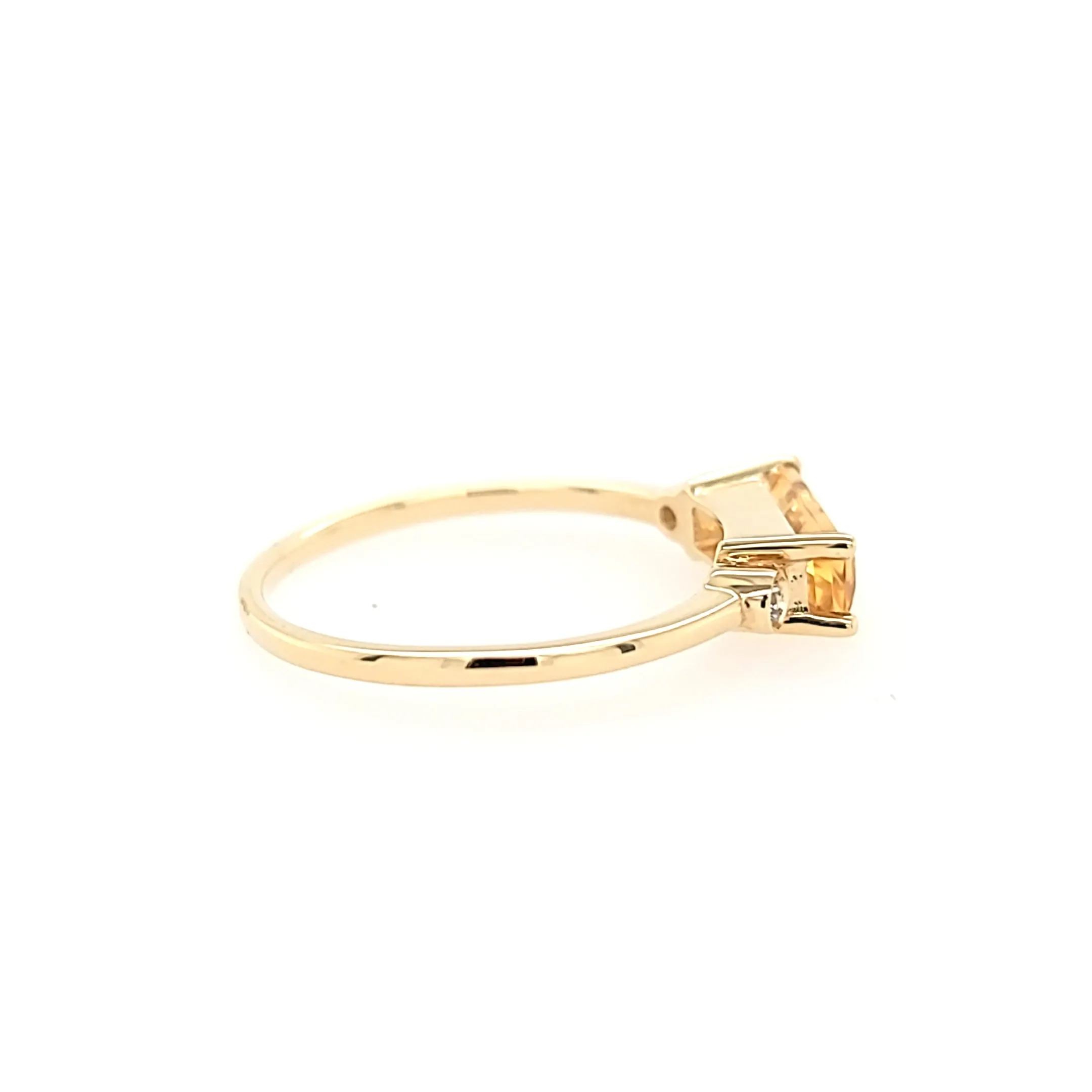 14k Yellow Gold Citrine & Diamond Ring (I7447)