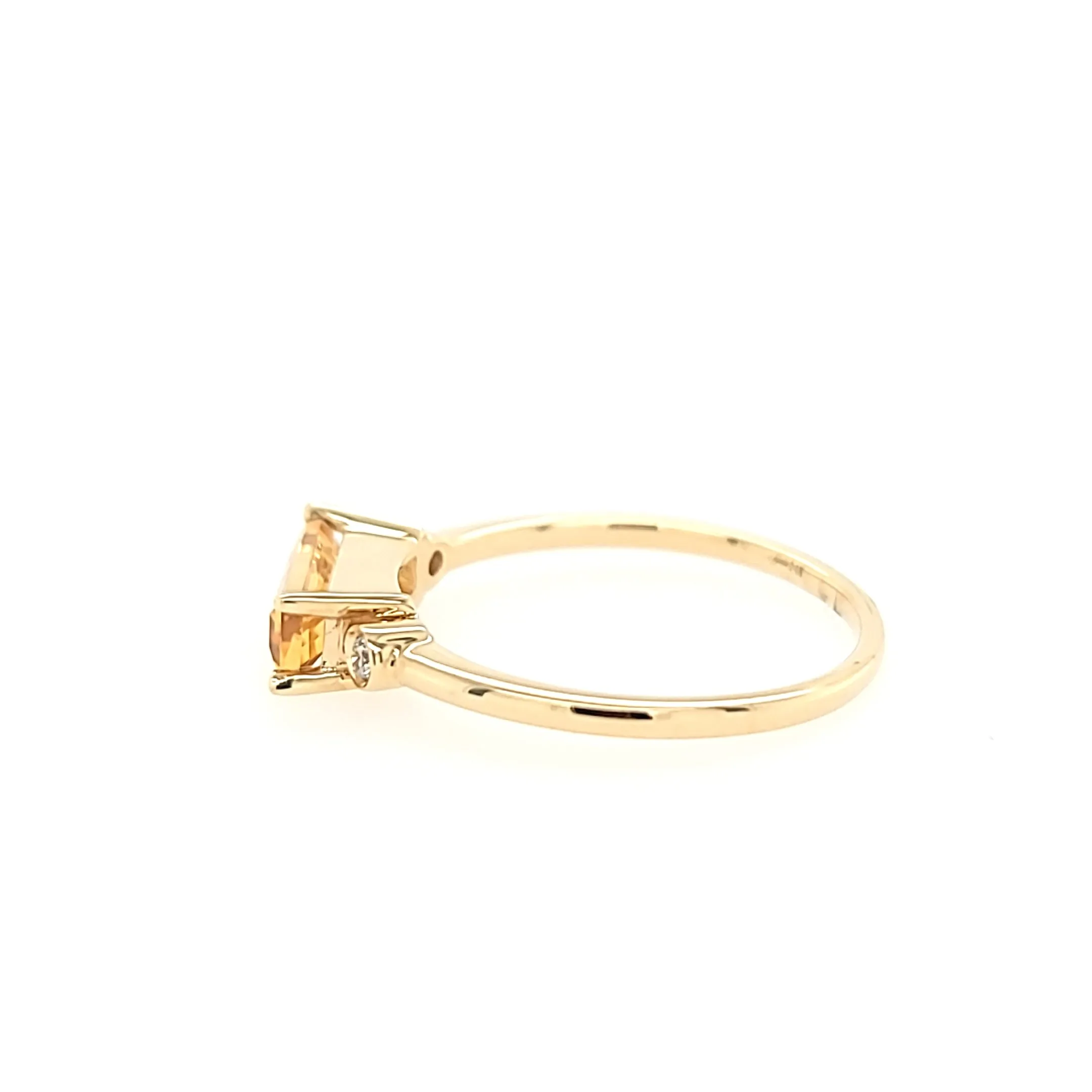 14k Yellow Gold Citrine & Diamond Ring (I7447)