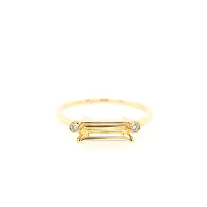 14k Yellow Gold Citrine & Diamond Ring (I7447)