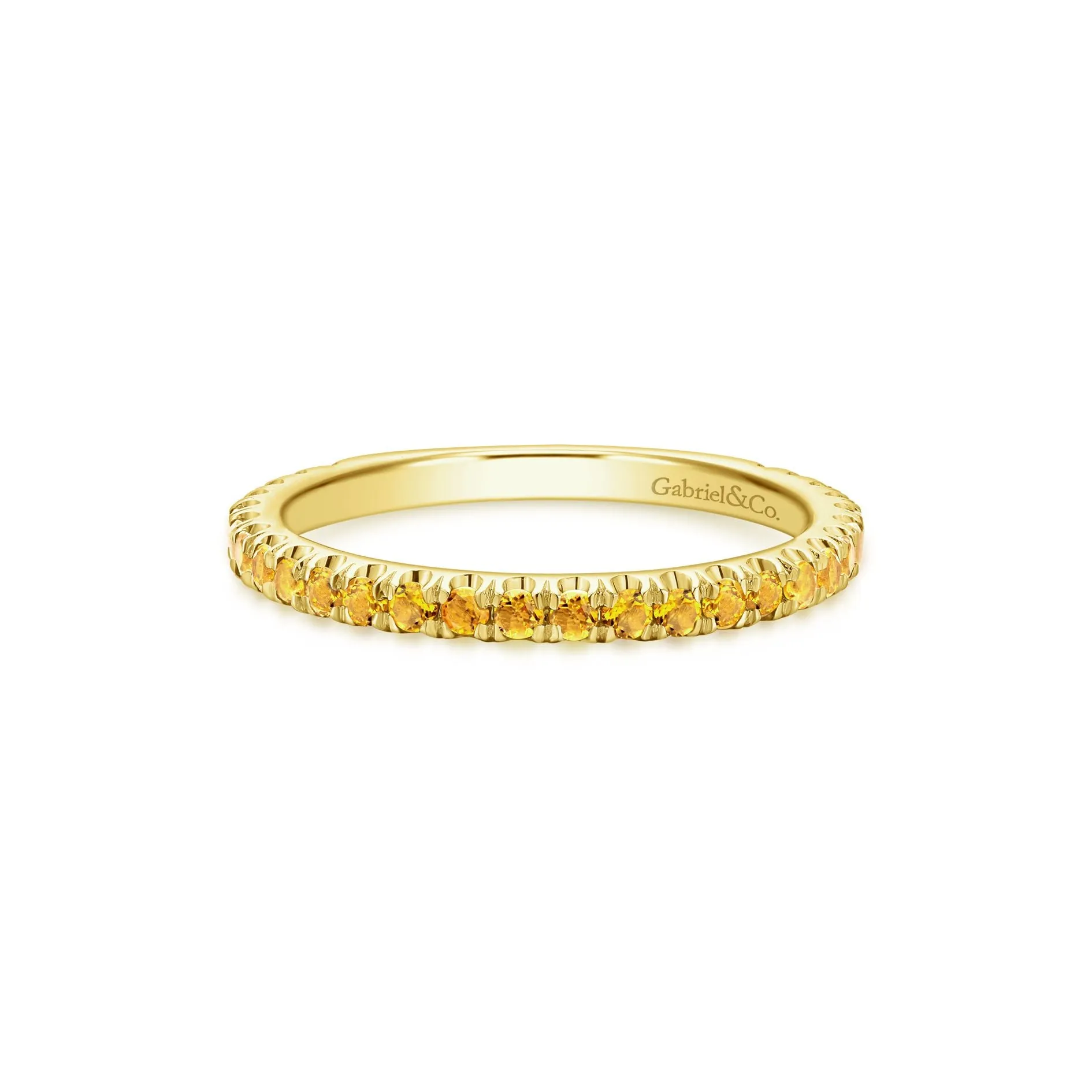 14K Yellow Gold Citrine Band