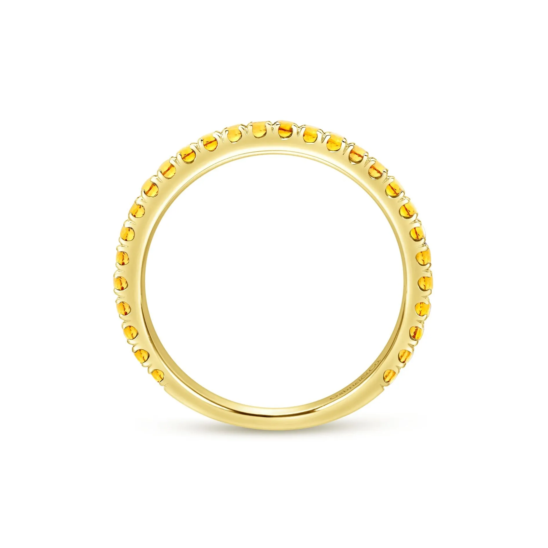 14K Yellow Gold Citrine Band