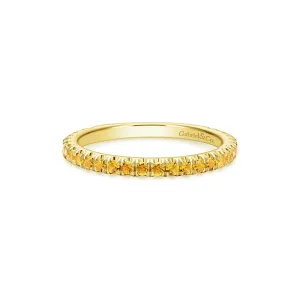 14K Yellow Gold Citrine Band