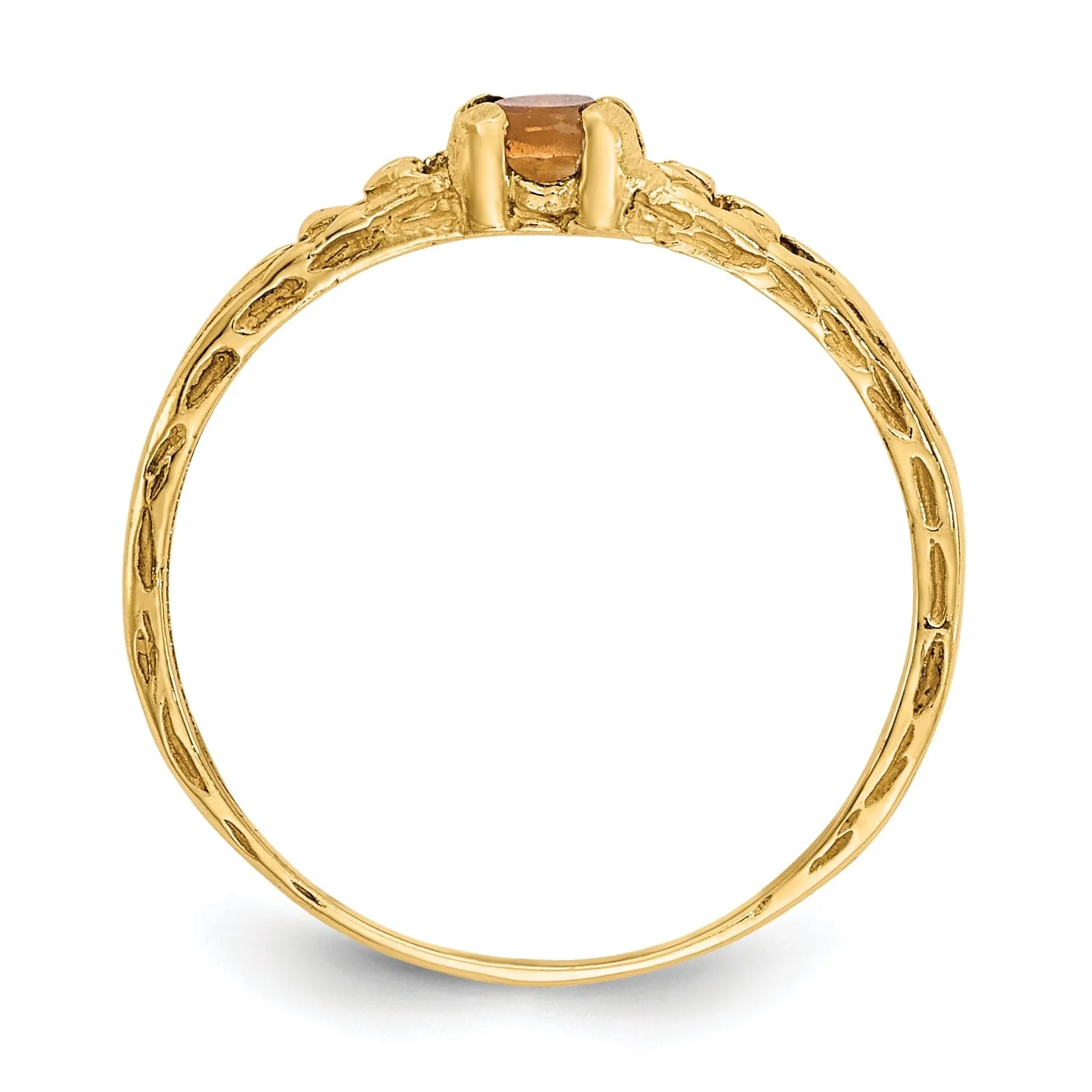 14k Yellow Gold Citrine Birthstone Baby Ring