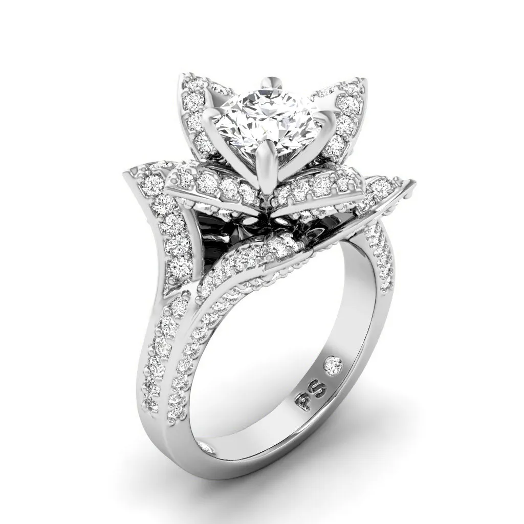 1.72-4.22 CT Round Cut Lab Grown Diamonds - Engagement Ring