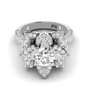 1.72-4.22 CT Round Cut Lab Grown Diamonds - Engagement Ring