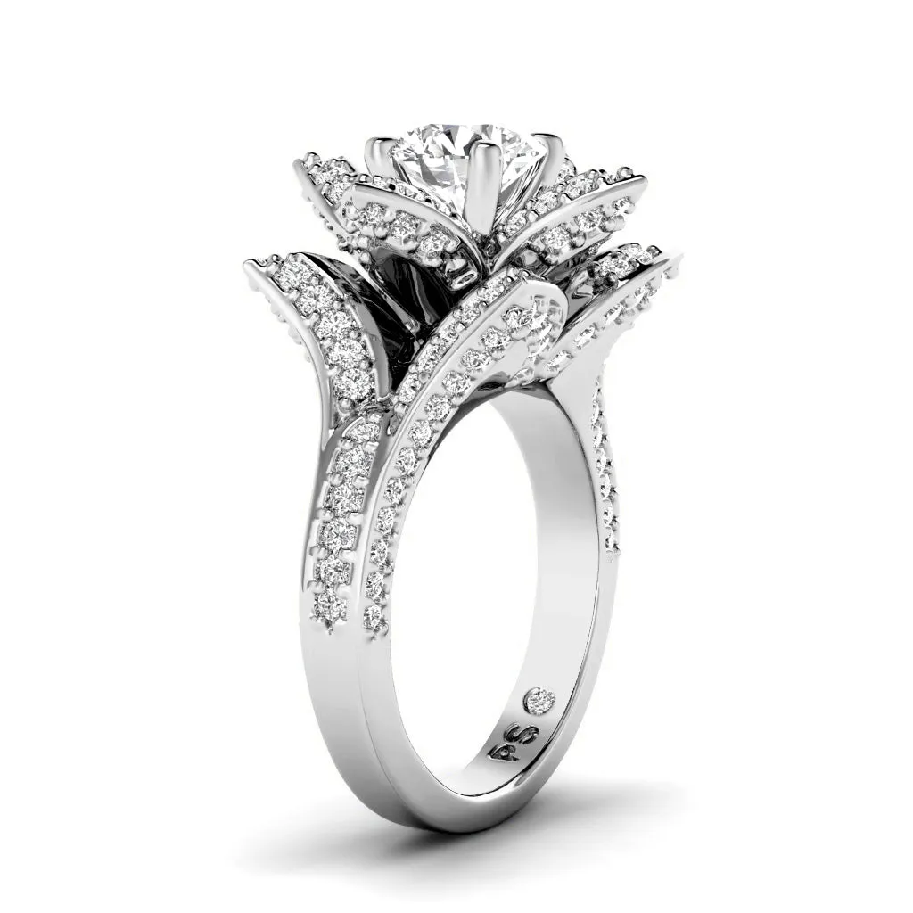 1.72-4.22 CT Round Cut Lab Grown Diamonds - Engagement Ring