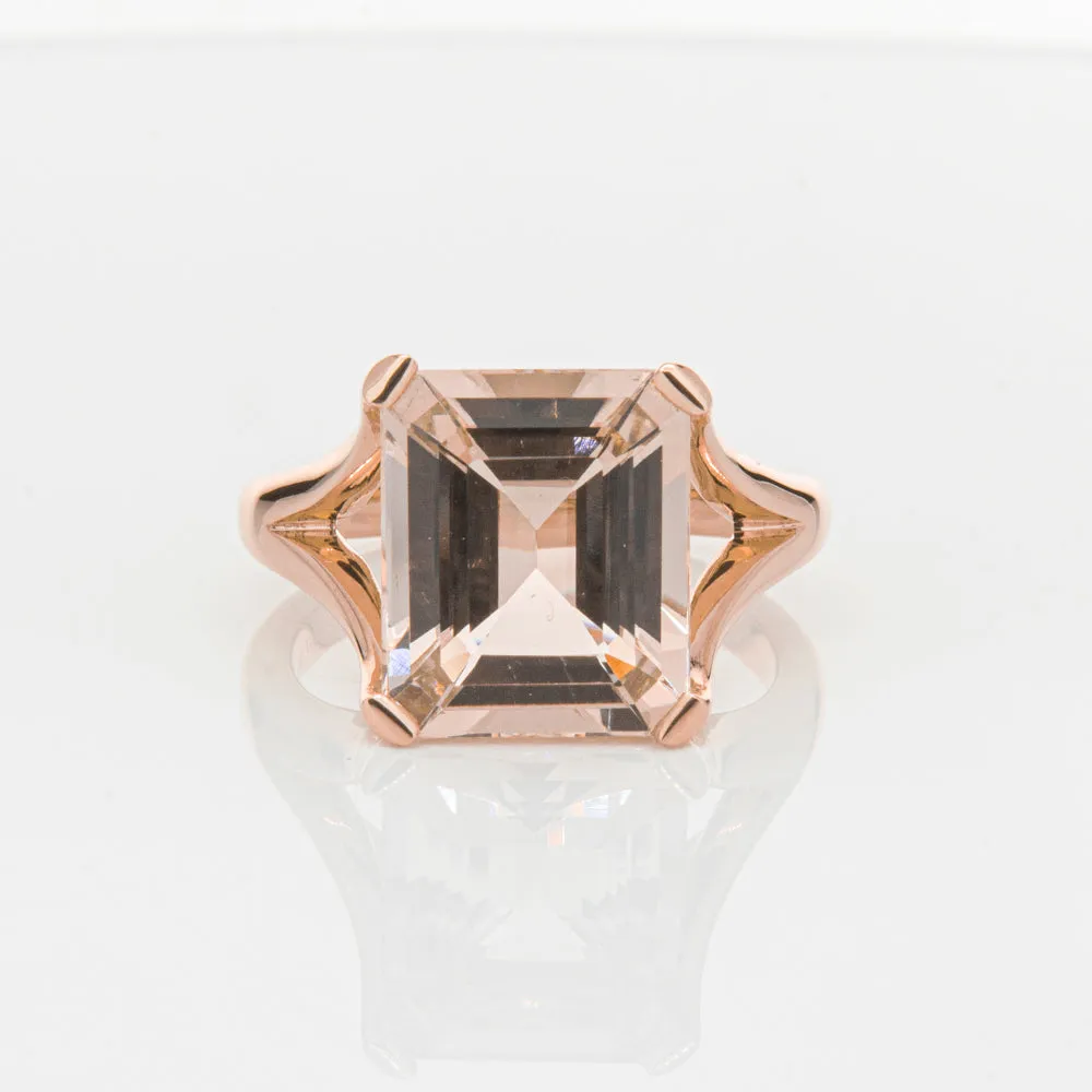 18ct Rose Gold 4.96ct Morganite Verona Ring