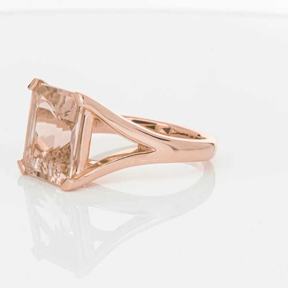 18ct Rose Gold 4.96ct Morganite Verona Ring