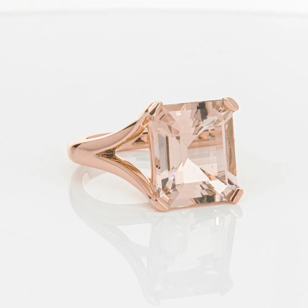 18ct Rose Gold 4.96ct Morganite Verona Ring