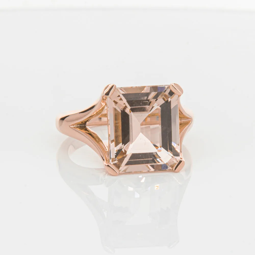 18ct Rose Gold 4.96ct Morganite Verona Ring