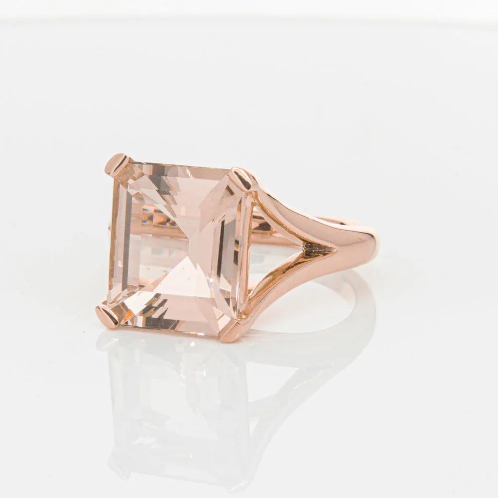 18ct Rose Gold 4.96ct Morganite Verona Ring