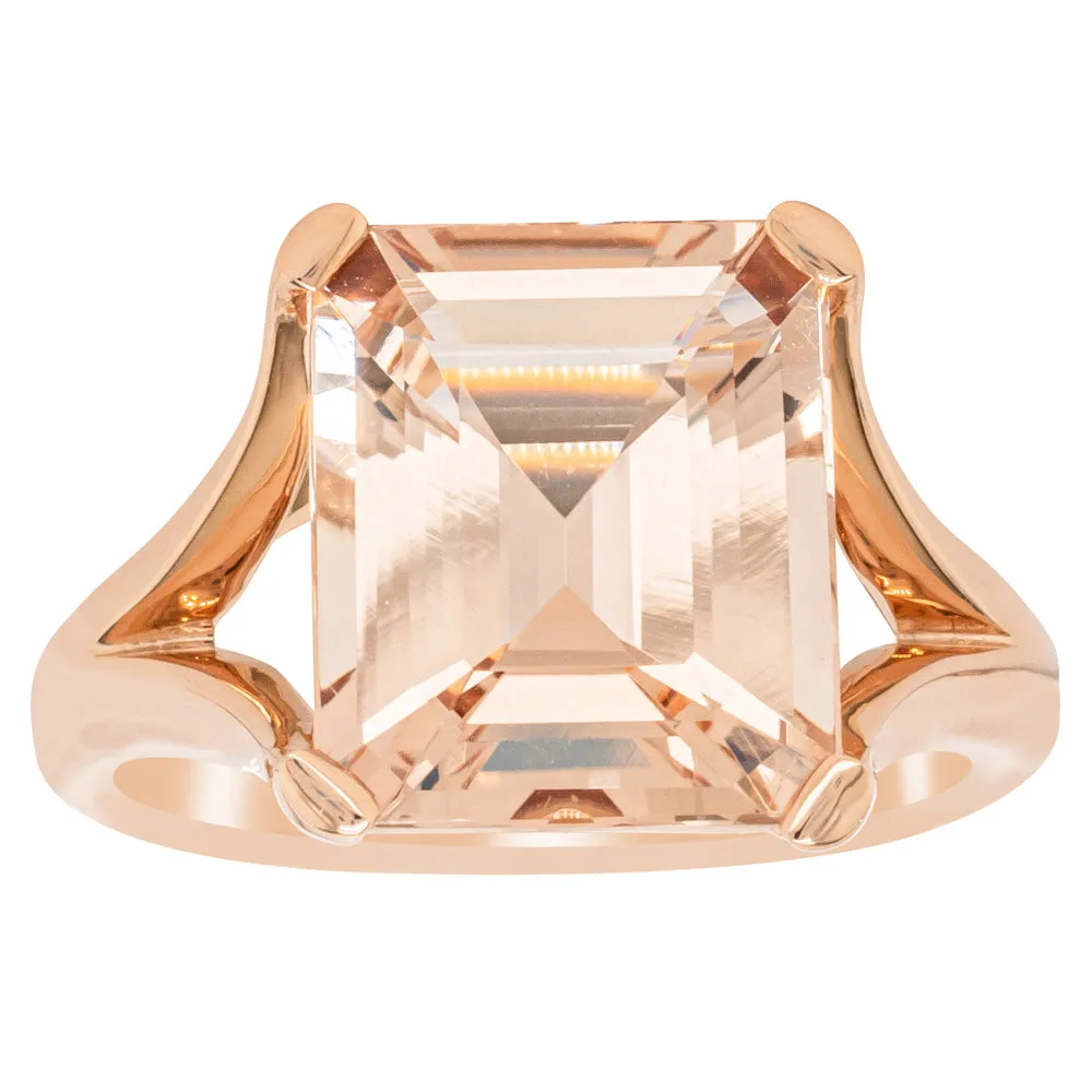 18ct Rose Gold 4.96ct Morganite Verona Ring