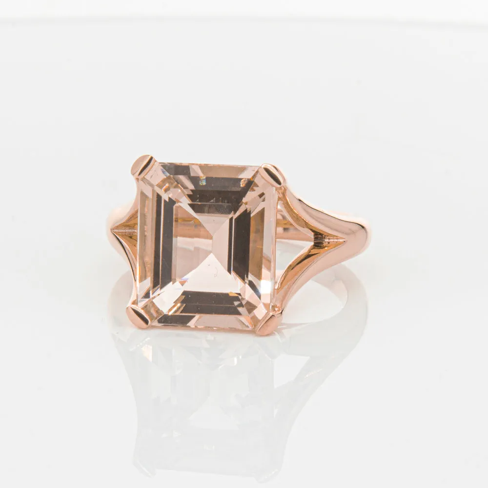 18ct Rose Gold 4.96ct Morganite Verona Ring