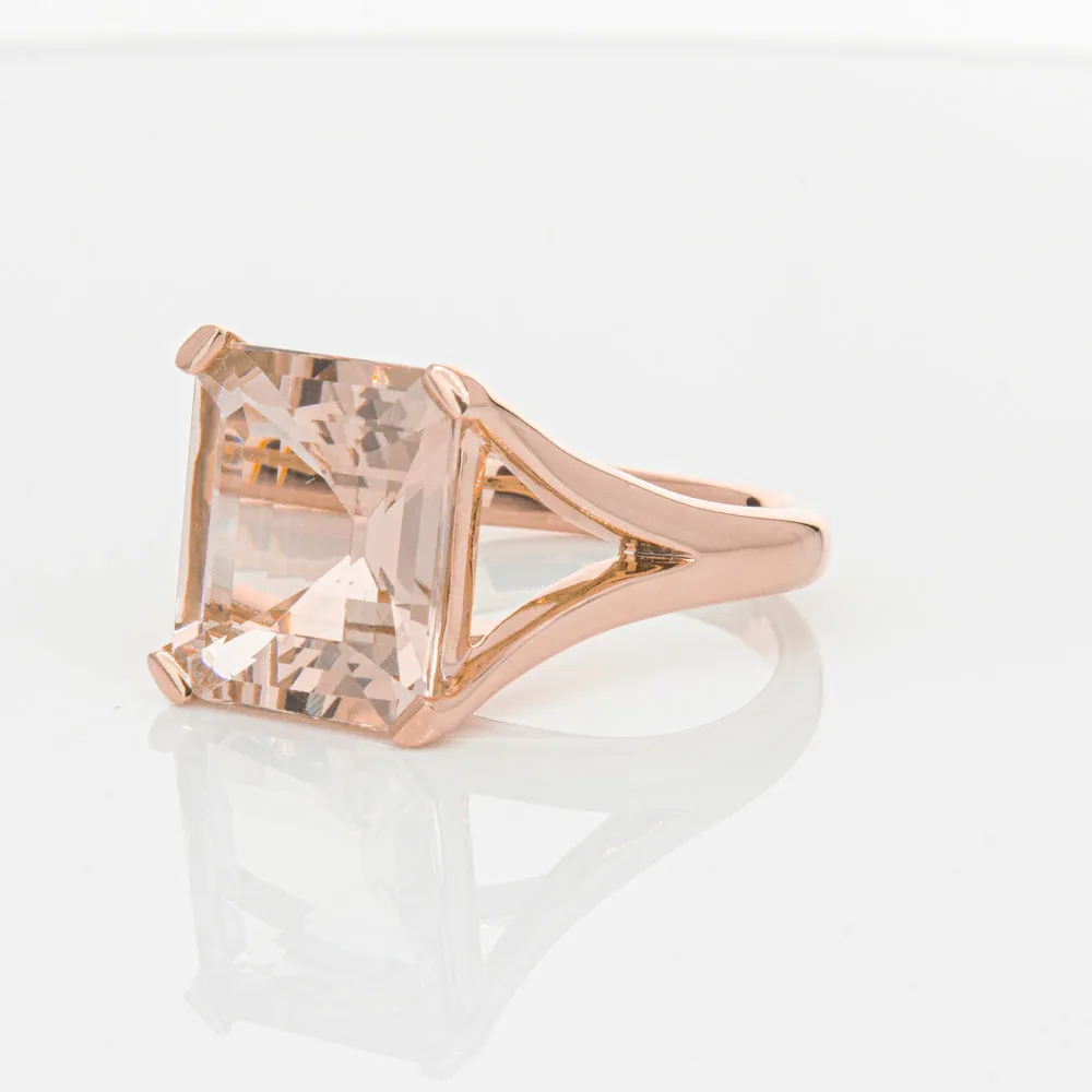 18ct Rose Gold 4.96ct Morganite Verona Ring