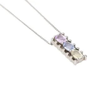 18ct white gold sapphire and diamond necklace