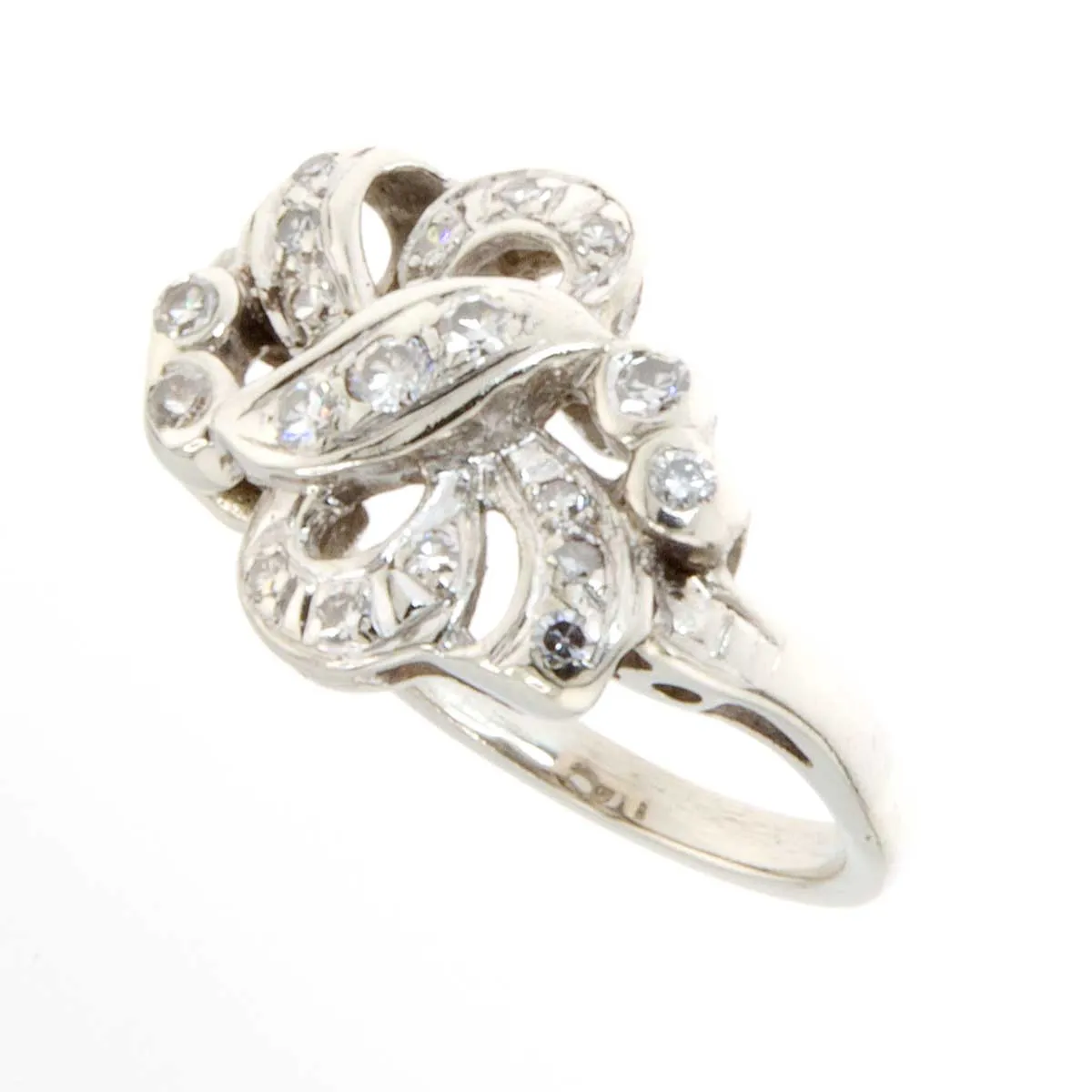 1950s Diamond Love Knot Cocktail Ring