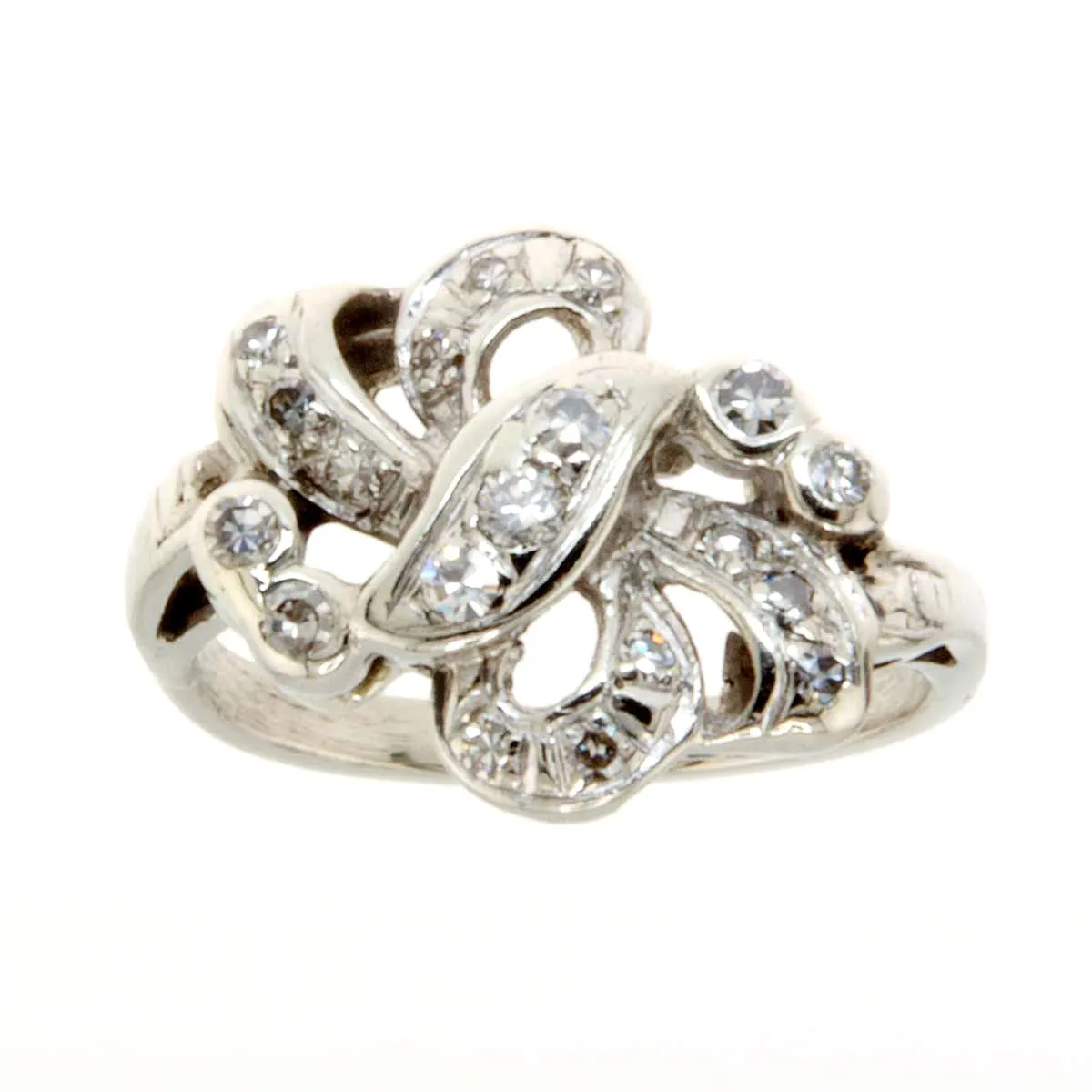 1950s Diamond Love Knot Cocktail Ring