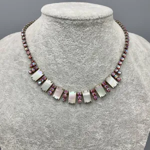 1950’s rhinestone and mother of pearl necklace