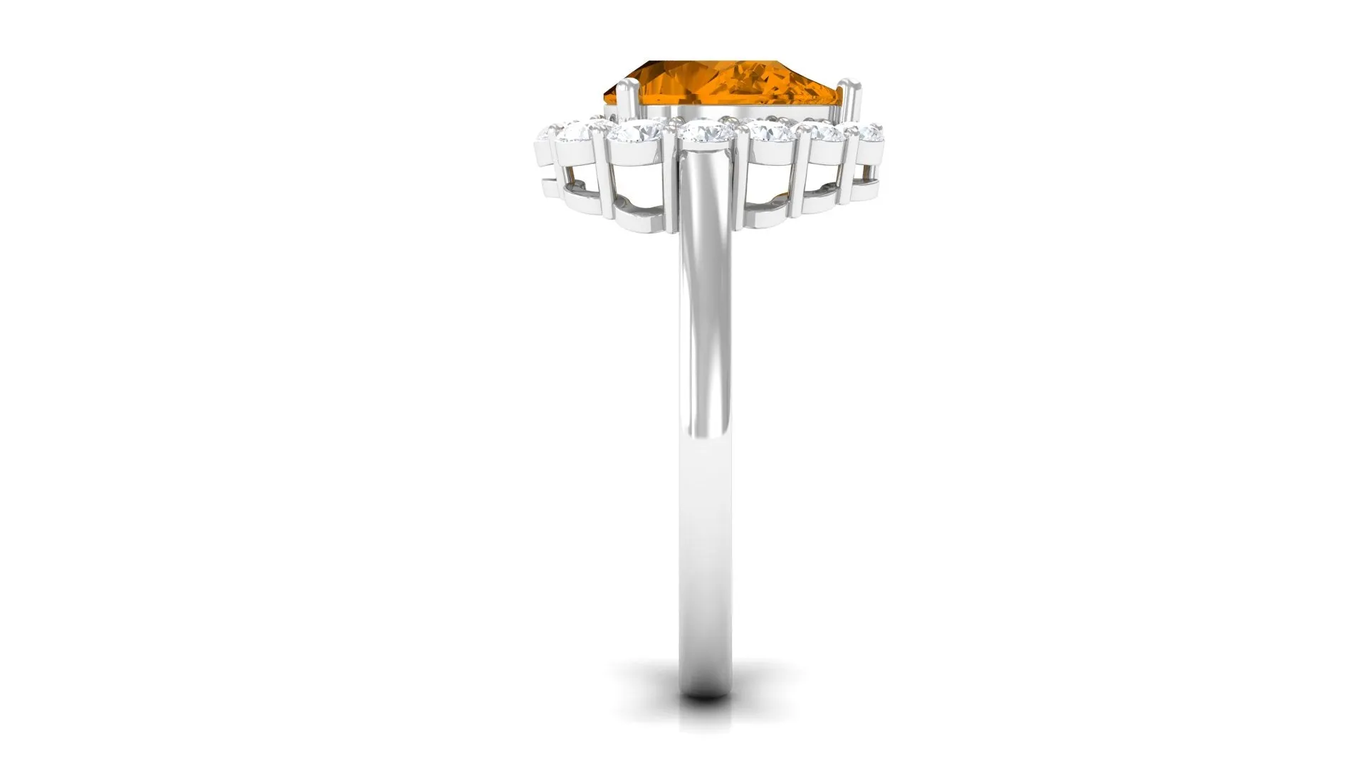 2.50 CT Citrine Vintage Engagement Ring with Moissanite Halo