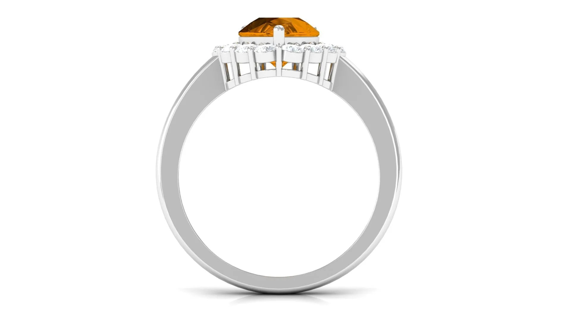 2.50 CT Citrine Vintage Engagement Ring with Moissanite Halo