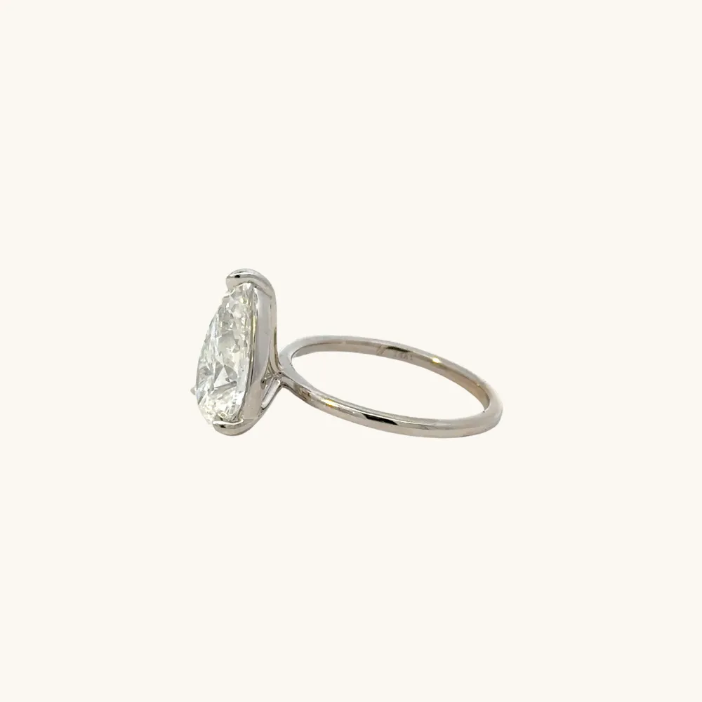 2.55 Pear Lab Diamond Solitaire Engagement Ring