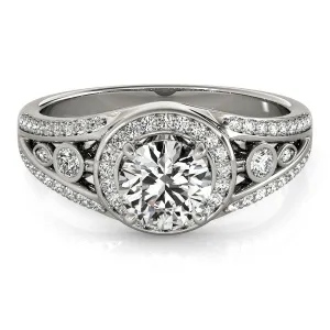 3/4 ct Forever Brilliant Moissanite Diamond Halo Engagement Ring - Joie