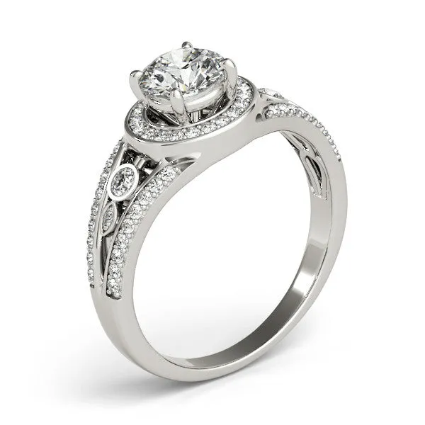 3/4 ct Forever Brilliant Moissanite Diamond Halo Engagement Ring - Joie