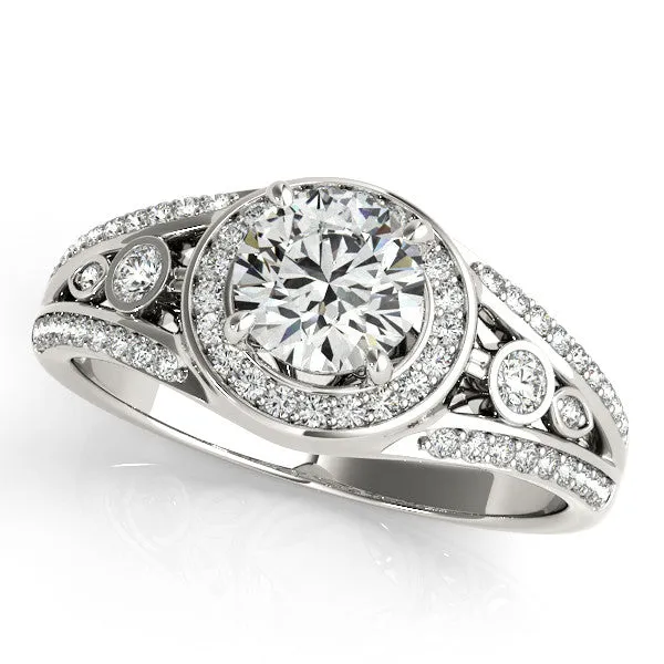 3/4 ct Forever Brilliant Moissanite Diamond Halo Engagement Ring - Joie