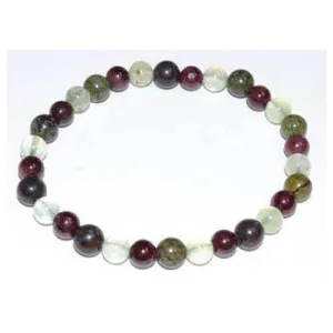 6mm Jasper, Dragon Blood, Garnet & Prehnite bracelet