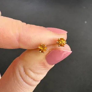 9ct Yellow Gold Citrine Stud Earrings