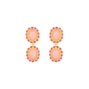 Ada Earrings Pink Coral & Pink Crystal