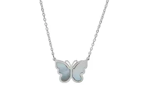 Adjustable Butterfly Mother Of Pearl Natural Gemstone Necklace