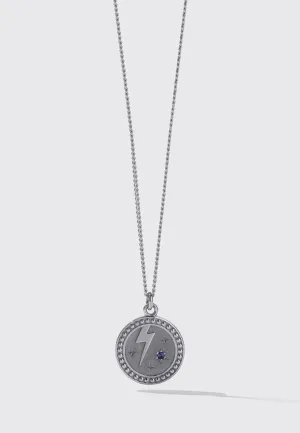 Amulet Strength Necklace - Silver/Blue Sapphire