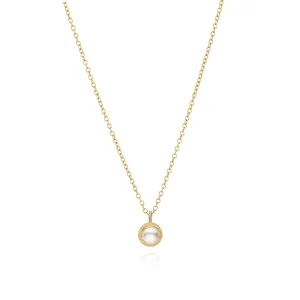 Anna Beck Pearl Circle Drop Necklace - Gold Plated