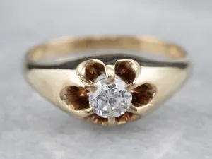 Antique Belcher Set Diamond Engagement Ring