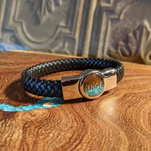 Arizona Sand & Turquoise Sterling Silver Nautical Woven Bracelet by Dune Jewelry GJ-BRC-GMNTWVB